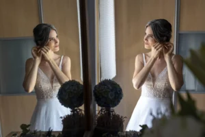 Novia preparandose
